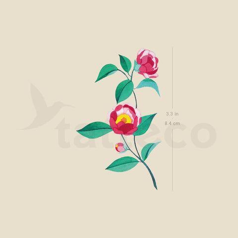 Pink Peony Temporary Tattoo by Zihee - Set of 3