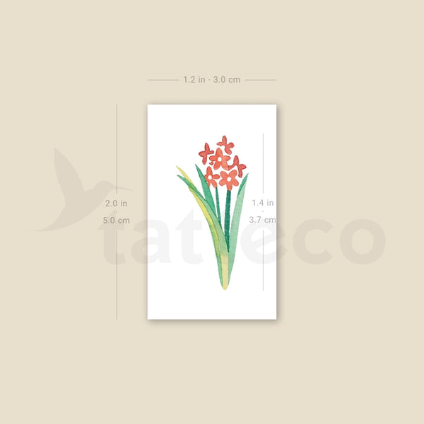 Orange Flower Temporary Tattoo by Zihee - Set of 3