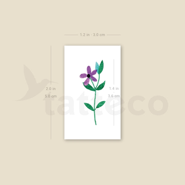 Purple Flower Temporary Tattoo by Zihee - Set of 3