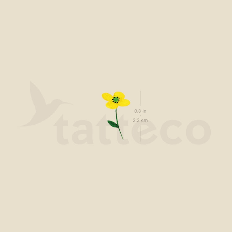 Small Yellow Flower Temporary Tattoo by Zihee - Set of 3