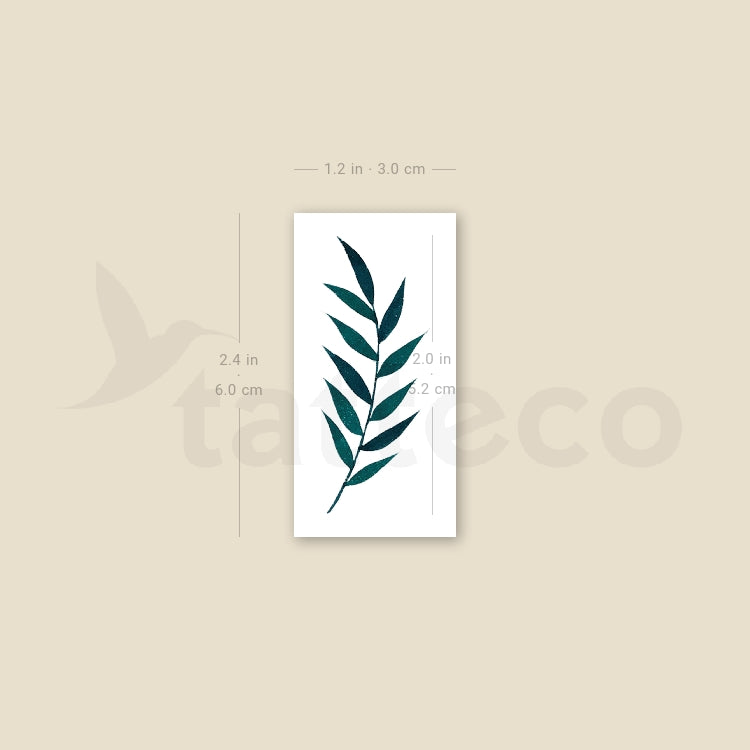 Tatuaje temporal de hoja de fresno de Zihee (juego de 3)