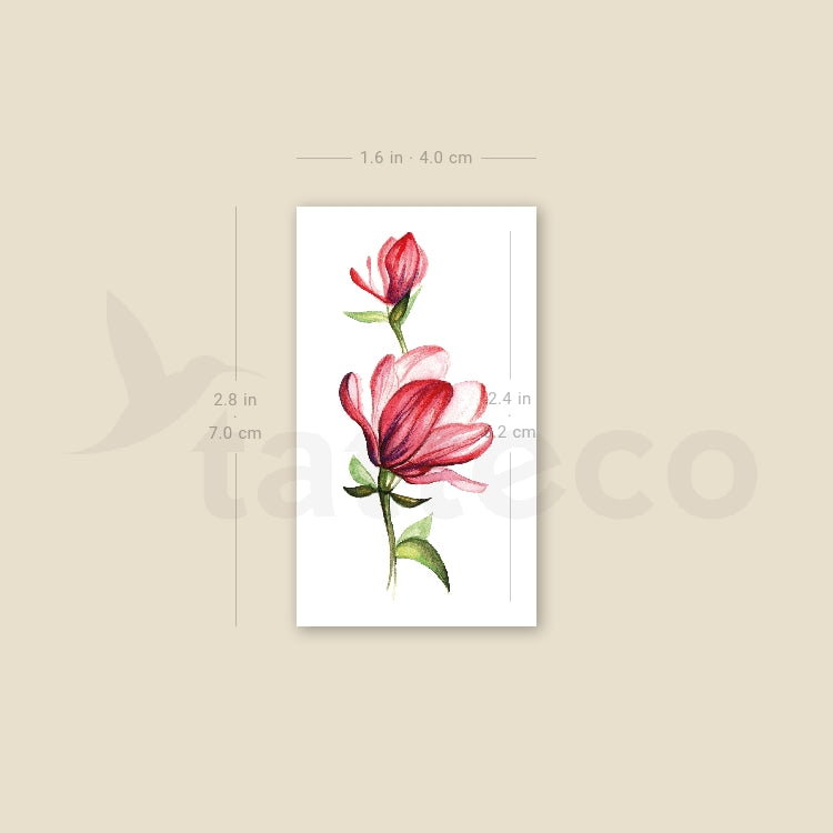 Magnolia Temporary Tattoo - Set of 3