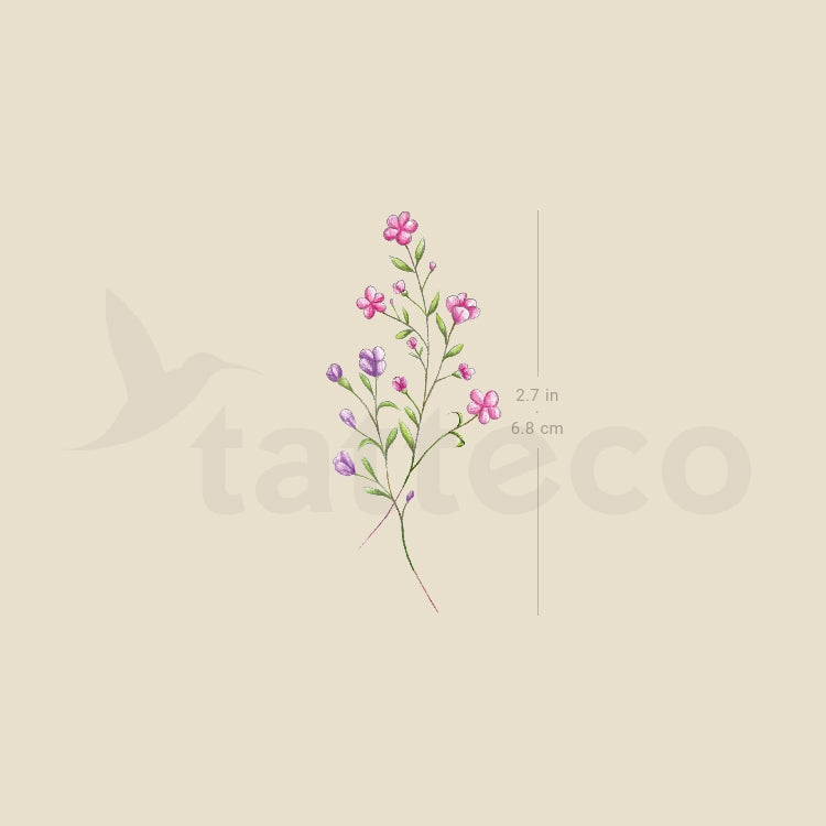 Illustrative Gypsophila Temporary Tattoo - Set of 3