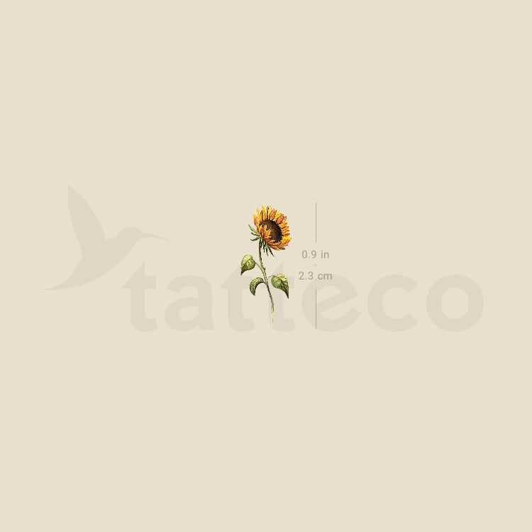 Tatuaje temporal de girasol pequeño (juego de 3)