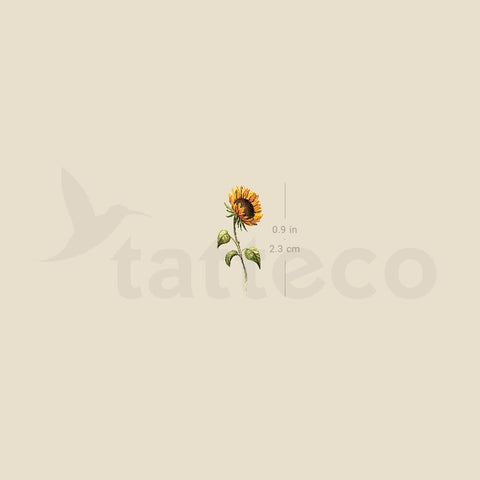 Small Sunflower Temporary Tattoo - Set of 3