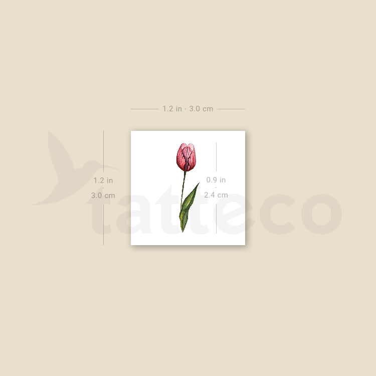 Small Tulip Temporary Tattoo - Set of 3