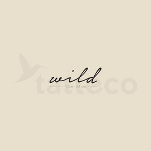 Handwritten 'Wild' Temporary Tattoo for Weddings - Set of 100