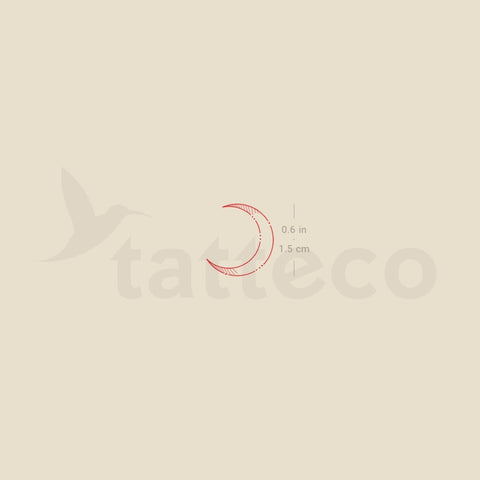 Crescent Moon Type I [Red] by Jakenowicz Temporary Tattoo - Set of 3