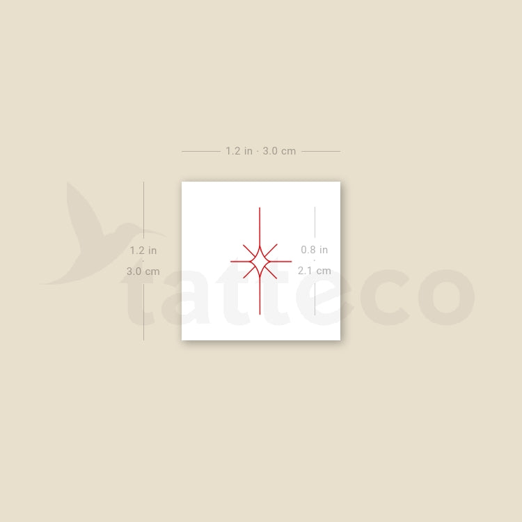 Morning Star Type II [Red] by Jakenowicz Temporary Tattoo - Set of 3