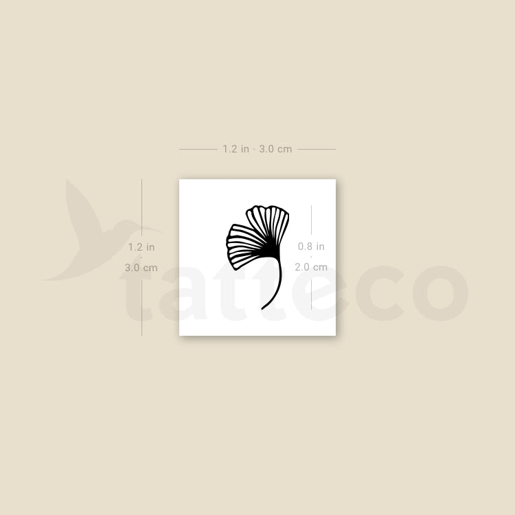 Tatuaje temporal de hoja de ginkgo pequeña (juego de 3)