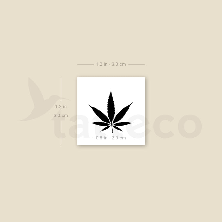 Tatuaje temporal de hoja de marihuana - Juego de 3