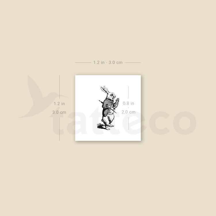 Small White Rabbit Temporary Tattoo - Set of 3