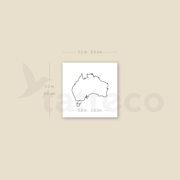 Tatuaje temporal de línea fina del mapa de Australia (juego de 3)