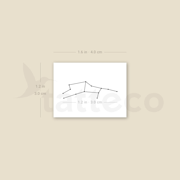 Tatuaje temporal pequeño de la constelación de Virgo (juego de 3)