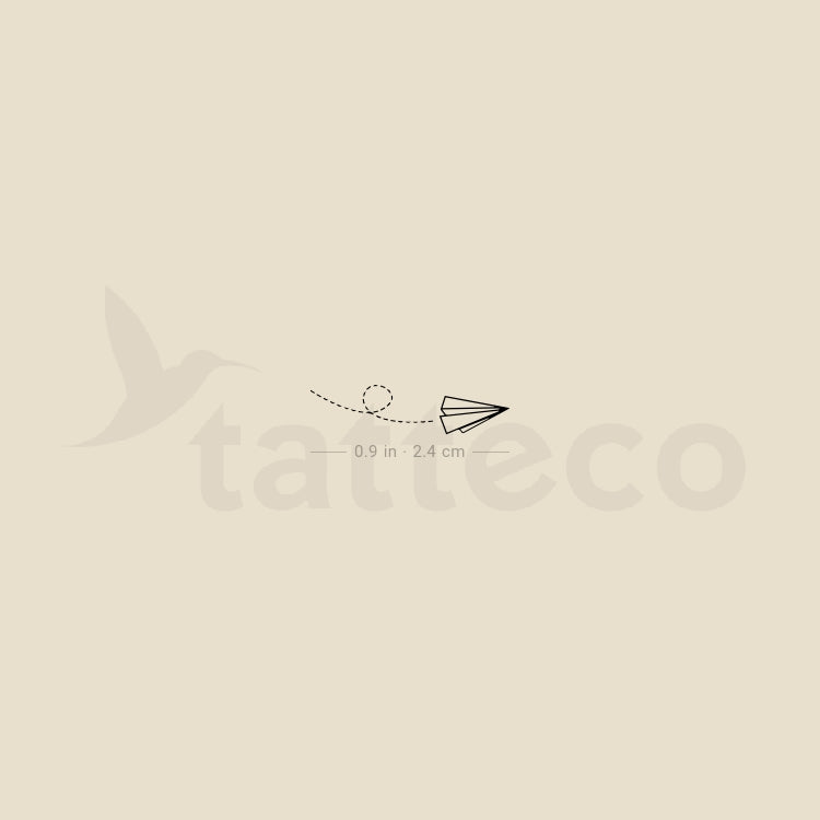 Tatuaje temporal de avión de papel pequeño (juego de 3)