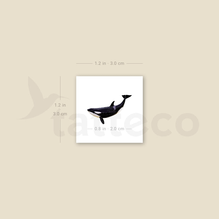 Tatuaje temporal de orca - Juego de 3