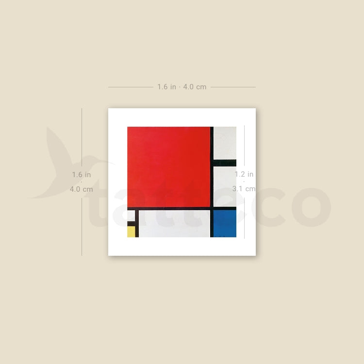 Mondrian's Composition II Temporary Tattoo - Set of 3
