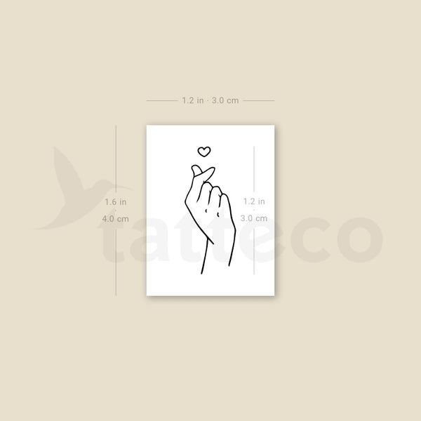 Korean I Love You Hand Gesture Temporary Tattoo - Set of 3