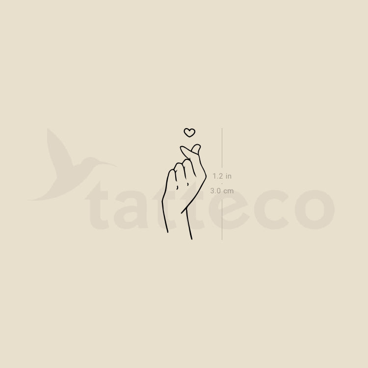 Korean I Love You Hand Gesture Temporary Tattoo - Set of 3