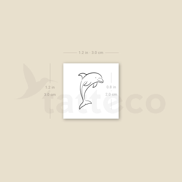 Fine Line Dolphin Temporary Tattoo - Set of 3