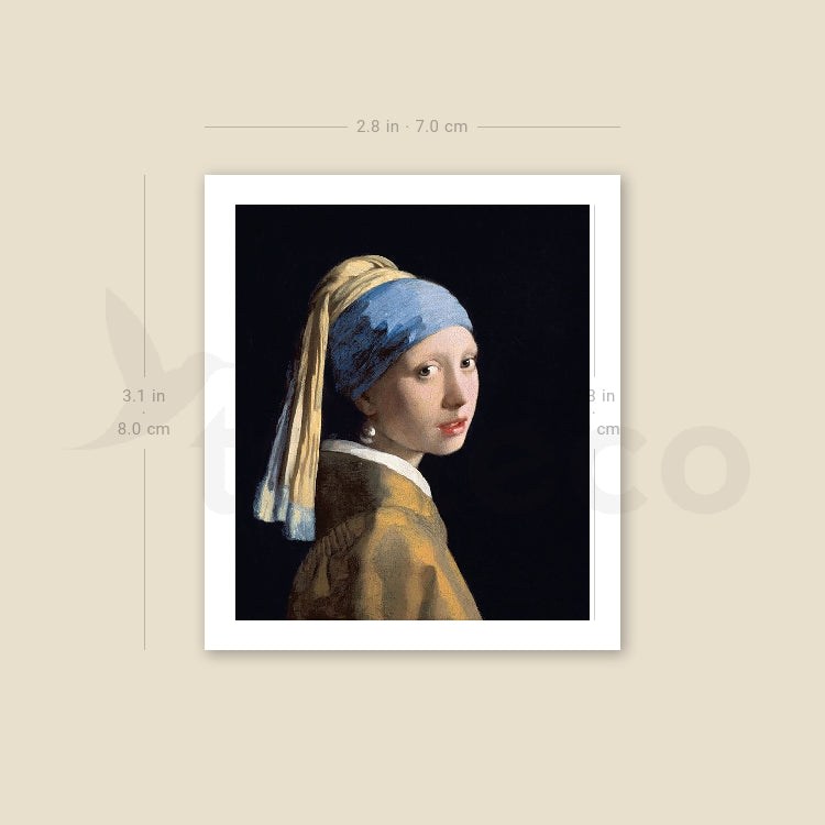 Girl with a Pearl Earring Temporary Tattoo - Set of 3
