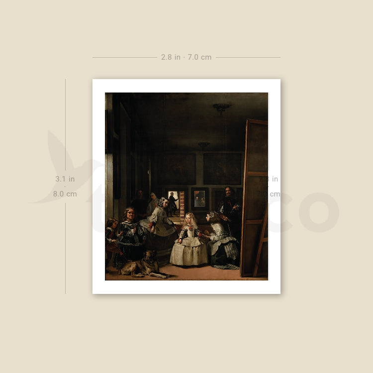 Tatuaje temporal de Las Meninas de Diego Velázquez - Juego de 3