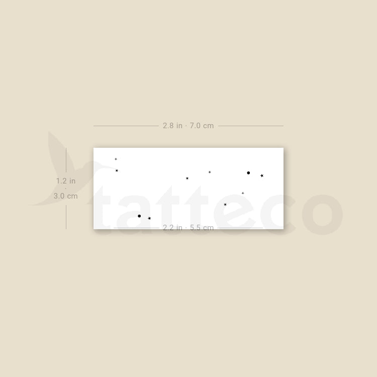 Minimalist Capricornus Constellation Temporary Tattoo - Set of 3
