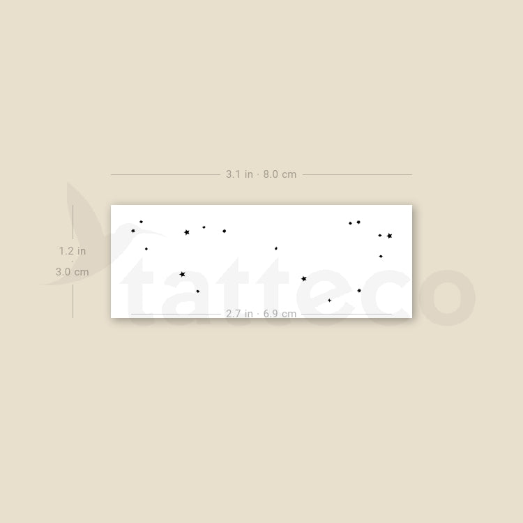 Tatuaje temporal minimalista de la constelación de Escorpio (juego de 3)