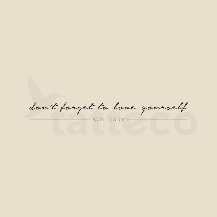 Tatuaje temporal "No olvides amarte a ti mismo" - Juego de 3