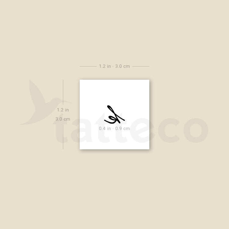 K Handwritten Letter Temporary Tattoo - Set of 3