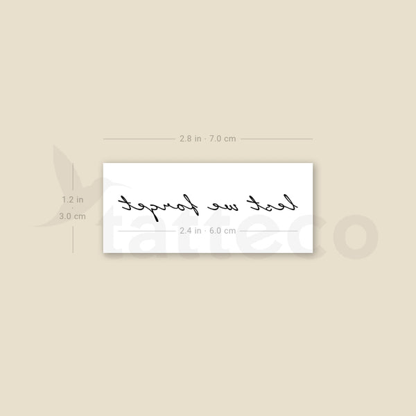 Lest We Forget Temporary Tattoo - Set of 3