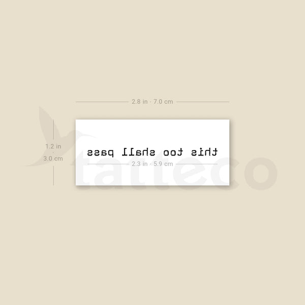 Old Typewriter Font This Too Shall Pass Temporary Tattoo - Set of 3