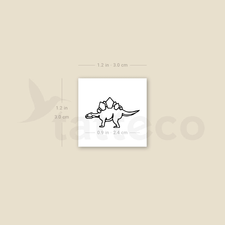 Stegosaurus Temporary Tattoo - Set of 3