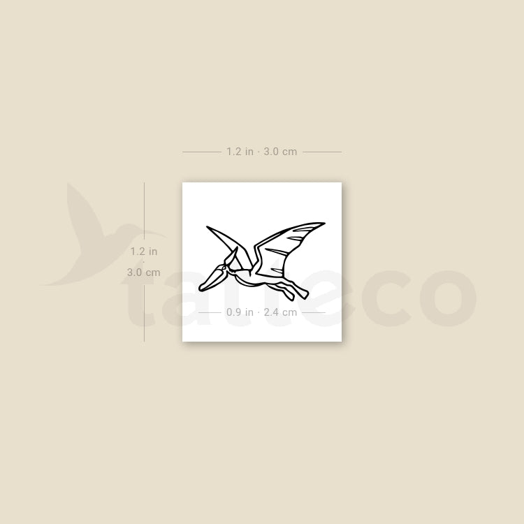 Tatuaje temporal de pterosaurio - Juego de 3