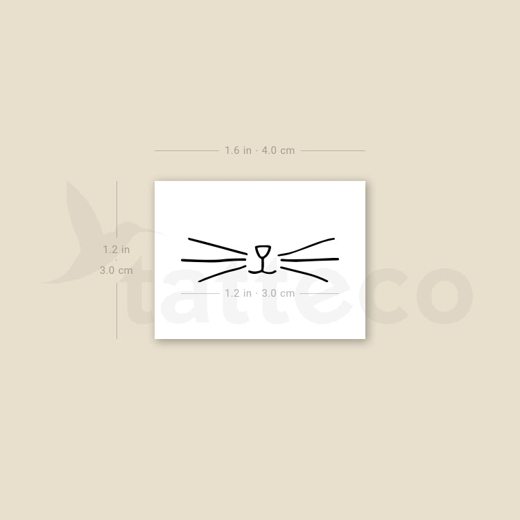 Minimalist Cat Whiskers Temporary Tattoo - Set of 3