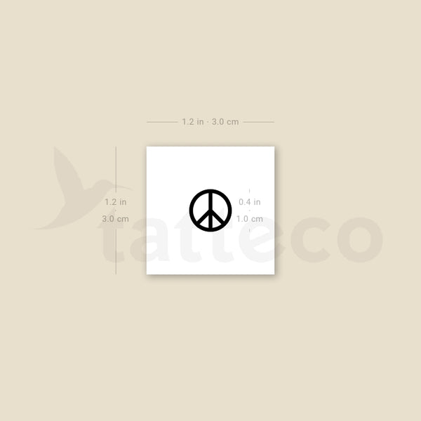 Peace Symbol Temporary Tattoo - Set of 3