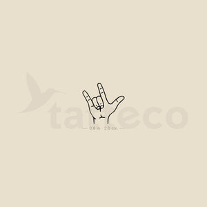 I Love You Sign Language Gesture Temporary Tattoo for Weddings - Set of 100