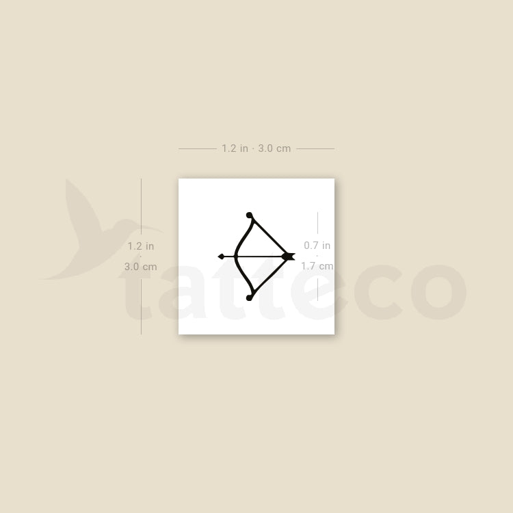 Bow And Arrow Temporary Tattoo - Set of 3