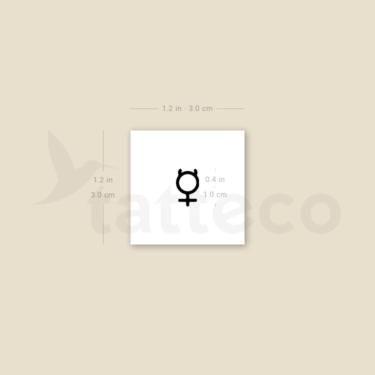Mercury Planet Symbol Temporary Tattoo - Set of 3