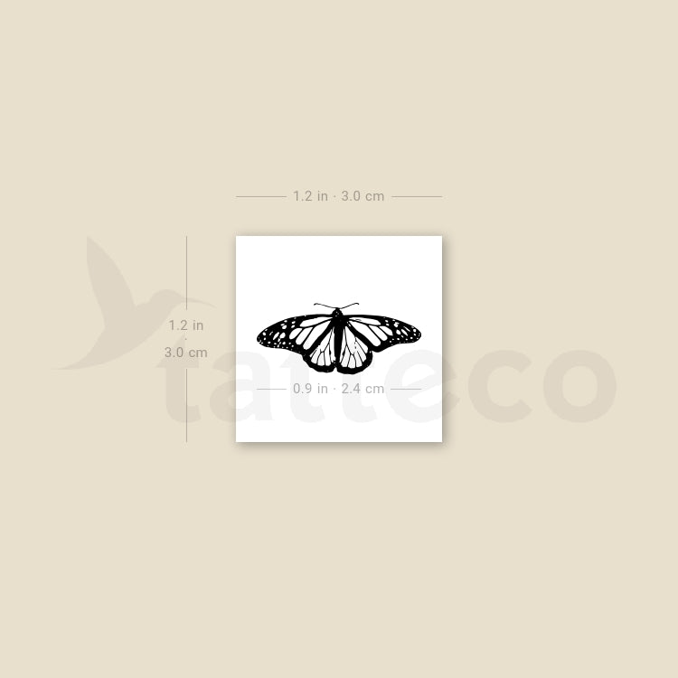 Small Common Tiger Butterfly Temporary Tattoo - Set of 3