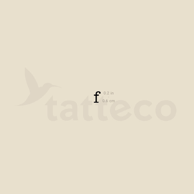 F Lowercase Typewriter Letter Temporary Tattoo - Set of 3
