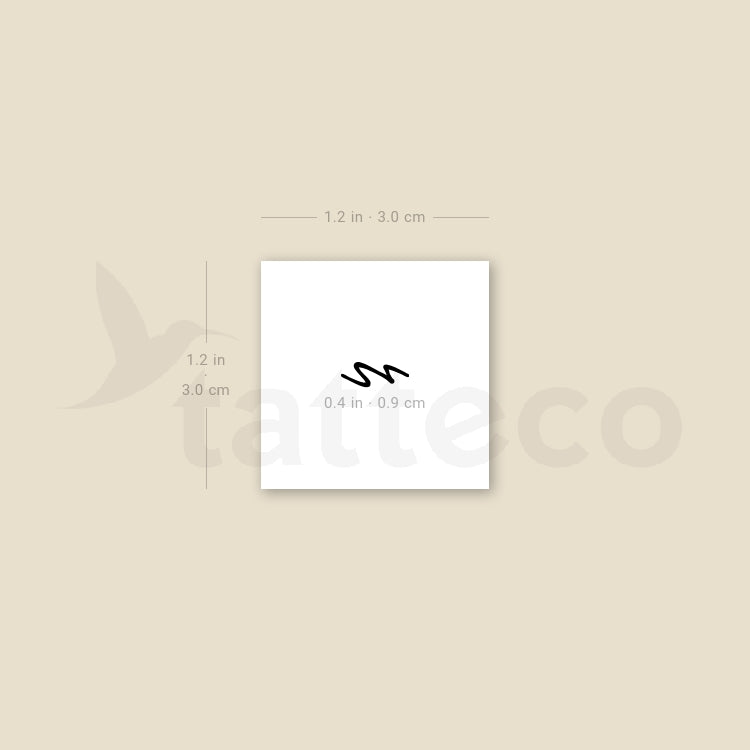 N Handwritten Letter Temporary Tattoo - Set of 3
