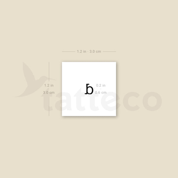 D Lowercase Typewriter Letter Temporary Tattoo - Set of 3