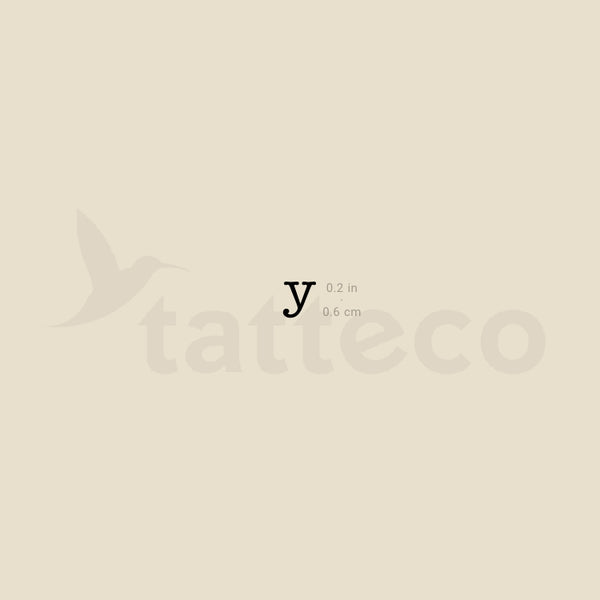 Y Lowercase Typewriter Letter Temporary Tattoo - Set of 3