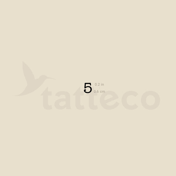 Number 5 Temporary Tattoo (Set of 3)
