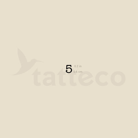 Number 5 Temporary Tattoo (Set of 3)