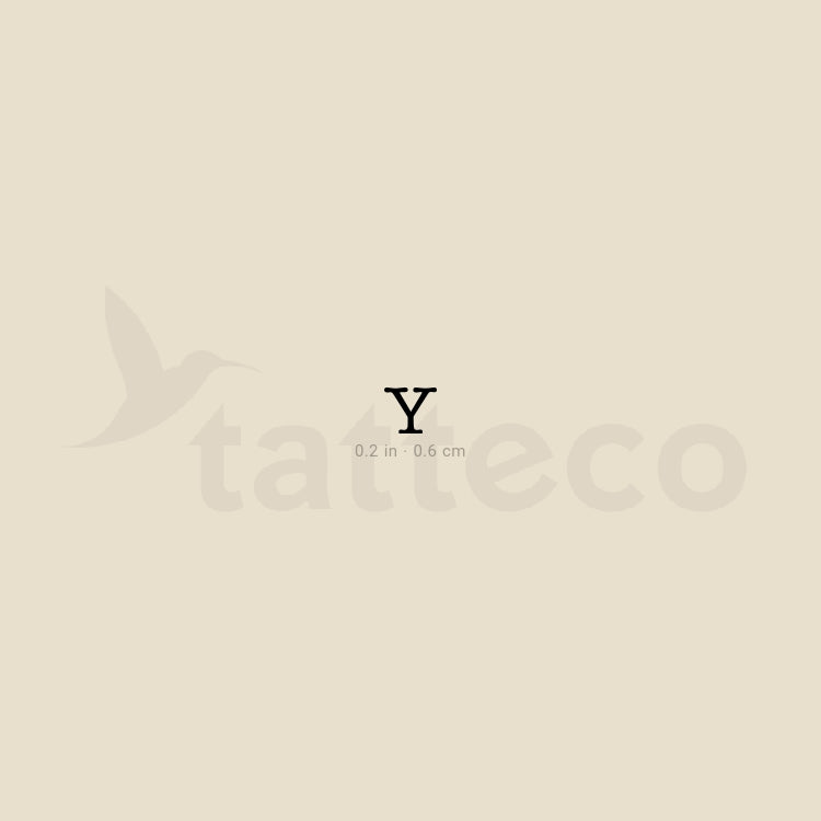 Y Uppercase Typewriter Letter Temporary Tattoo - Set of 3