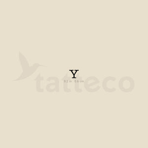 Y Uppercase Typewriter Letter Temporary Tattoo - Set of 3
