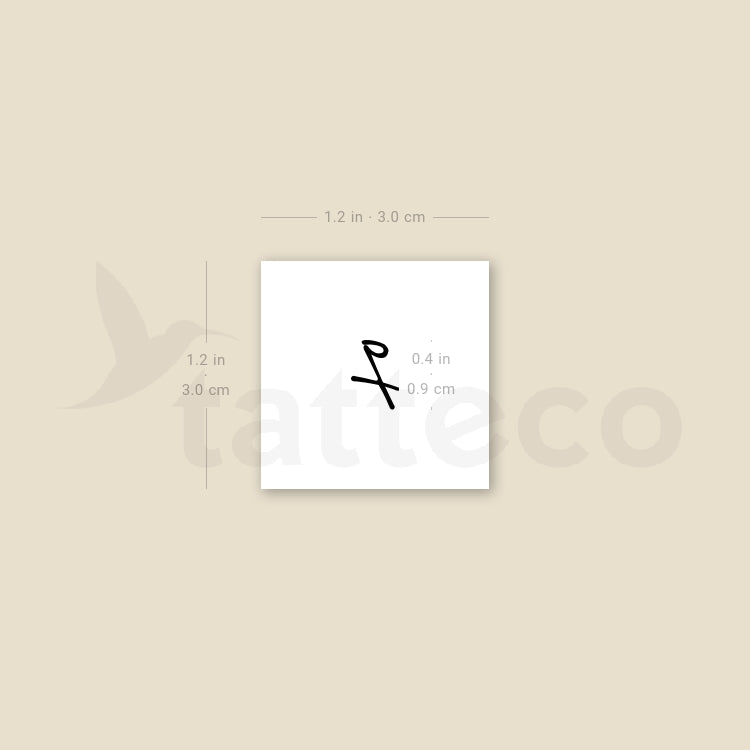 Q Handwritten Letter Temporary Tattoo - Set of 3