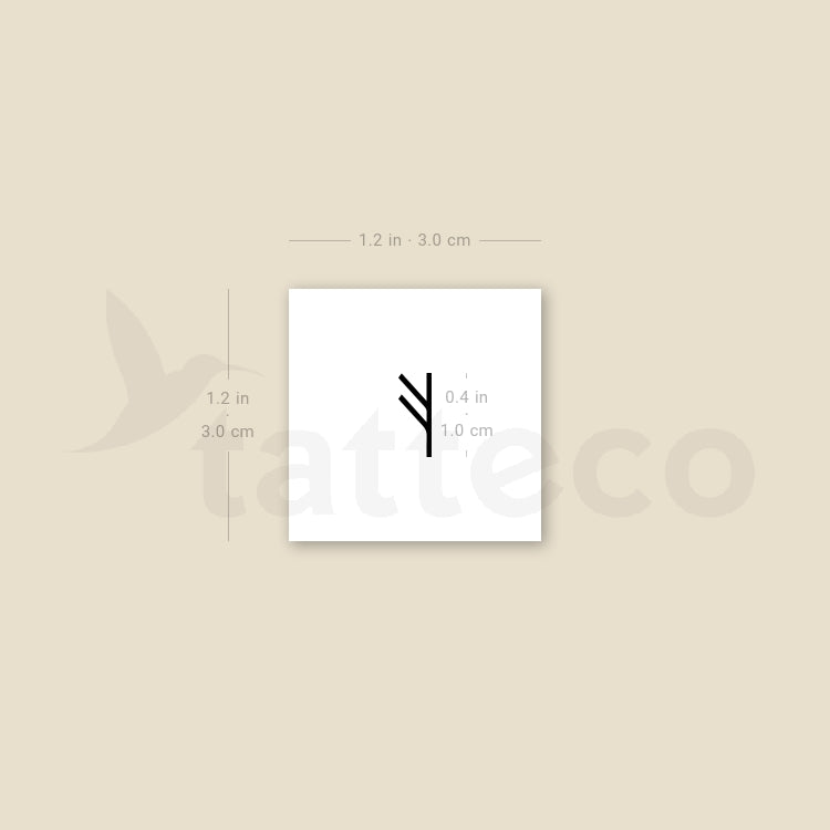Fehu Rune Temporary Tattoo - Set of 3